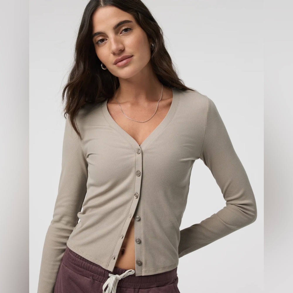 Vuori Long Sleeve Pose Cardigan Toast XS